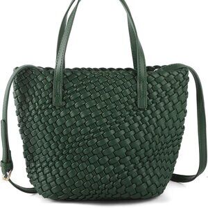 Woven Bags for Women Tote Hobo Shoulder Crossbody Bags PU Leather Handwoven Purs
